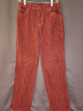 Basic Editions Straight Leg Corduroy Jeans in Burgundy
